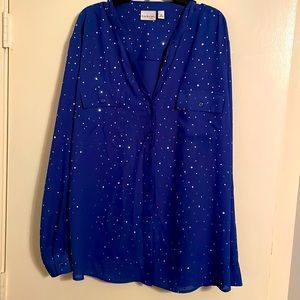 Kim Rogers Starlight Blue Blouse Size 3x